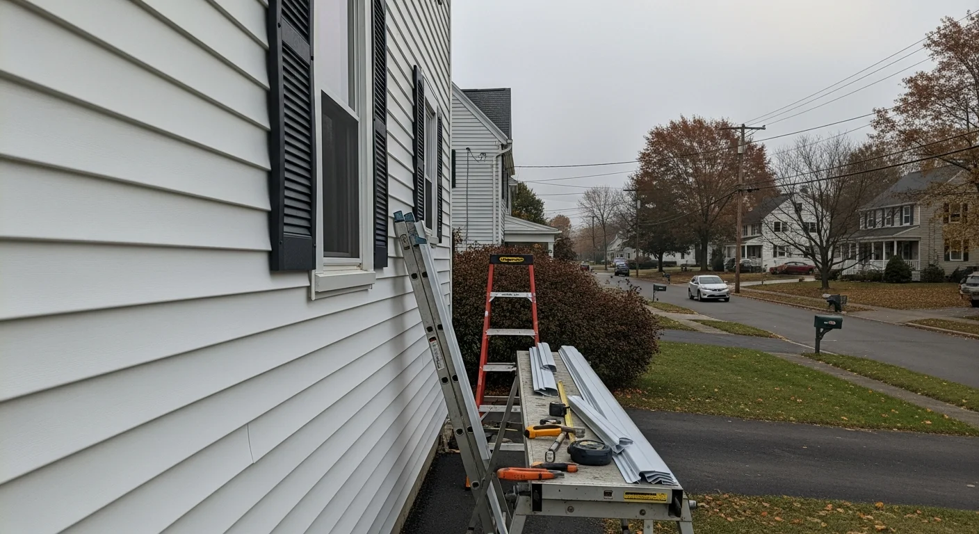 New vinyl siding installed on residential home exterior