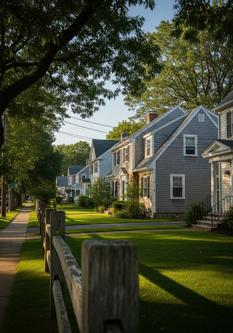 Norwich home exterior showing varied architectural styles and maintained property grounds.